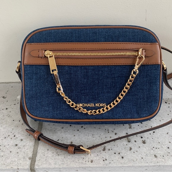 NWT Michael Kors Jet Set Item Large East West Zip Chain Crossbody Bag - Picture 1 of 13